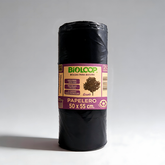 Bolsa de Basura Bioloop Papelero 50x55 - Rollo 20 unidades